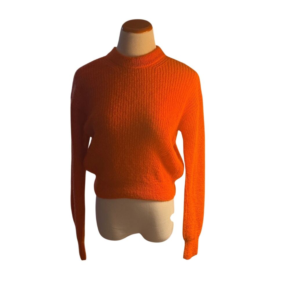Veronica Beard Womens Bold Orange Crew Neck Sweater XS